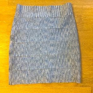 NWOT BCBG MaxAzria Blue Gray White Cocktail Bandage Skirt Medium M 8 10